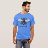 ヴィンテージ・ワーカービーイラストアート Tシャツ (正面フル)