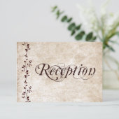 ヴィンテージ ヴァインズ エレガント ウェディング レセプション カード (スタンド正面)