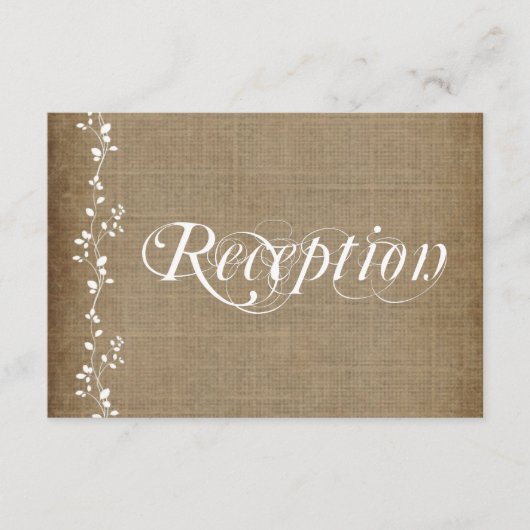 ヴィンテージ ヴァインズ ラスティック ウェディング レセプション カード (正面)