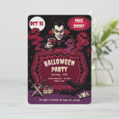 ヴィンテージ・ヴァンパイア・ハロウィンパーティー 招待状 (スタンド正面)