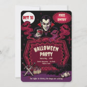 ヴィンテージ・ヴァンパイア・ハロウィンパーティー 招待状 (正面)