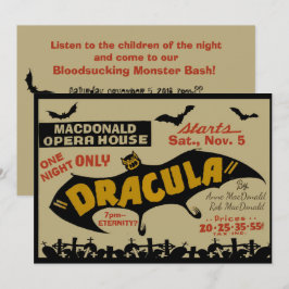 ヴィンテージ ヴァンパイア マーキーのカスタム テキスト ハロウィン 招待状
