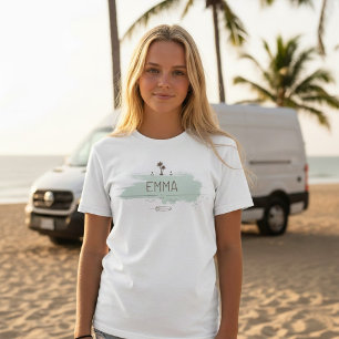 ヴィンテージ ヴァン ライフ セージ コースト チック ガールズ Tシャツ
