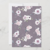 ヴィンテージ ヴィオレット ローズ シルバー ブライダル シャワー 招待状 (裏面)