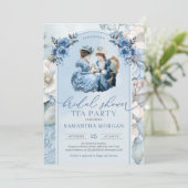 ヴィンテージ ヴィクトリアン女性のティーパーティー ブライダル 招待状 (スタンド正面)