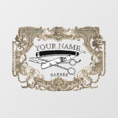 ヴィンテージ ヴィクトリアン エラ スチームパンク バーバー テンプレート ウィンドウサイン (シート)