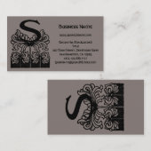 ヴィンテージ ヴィクトリアン エレガント モノグラム レター S 名刺 (正面/裏面)