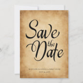 ヴィンテージ ヴィクトリアン オールドパーチメント ウェディング RSVP 招待状 (正面)