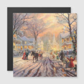 ヴィンテージ ヴィクトリアン クリスマス 雪景色 (正面/裏面)