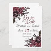 ヴィンテージ ヴィクトリアン ゴシックスタイルのSave the Date 招待状 (正面/裏面)