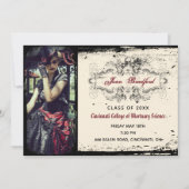 ヴィンテージ ヴィクトリアン スカル 卒業写真 招待状 (正面)