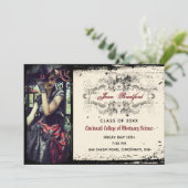 ヴィンテージ ヴィクトリアン スカル 卒業写真 招待状 (スタンド正面)