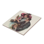 ヴィンテージ ヴィクトリアン バレンタインデーの愛とロマンス タイル (側面)