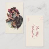 ヴィンテージ ヴィクトリアン バレンタインデーの愛とロマンス ノートカード (正面/裏面)