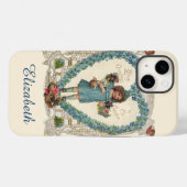 ヴィンテージ ヴィクトリアン バレンタインデー, ハートの花輪 Case-Mate iPhoneケース (裏面 (横))