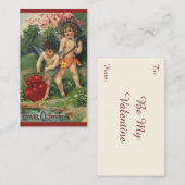 ヴィンテージ ヴィクトリアン バレンタインデー、愛の贈り物 ノートカード (正面/裏面)