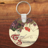 ヴィンテージ ヴィクトリアン バレンタインデー 私の愛する人へ キーホルダー (正面)