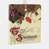 ヴィンテージ ヴィクトリアン バレンタインデー 私の愛する人へ セラミックオーナメント (右)