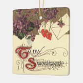 ヴィンテージ ヴィクトリアン バレンタインデー 私の愛する人へ セラミックオーナメント (左)