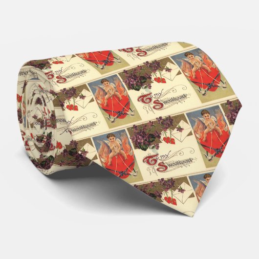 ヴィンテージ ヴィクトリアン バレンタインデー 私の愛する人へ ネクタイ (ロール)
