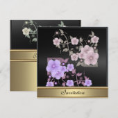 ヴィンテージ ヴィクトリアン フラワーのあらゆる誕生日 招待状 (正面/裏面)