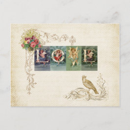 ヴィンテージ ヴィクトリアン ラブ ポストカード