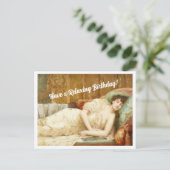 ヴィンテージ ヴィクトリアン 女性 誕生日おめでとう ポストカード (スタンド正面)