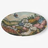 ヴィンテージ ヴィクトリアン 花と果物の静物画 ペーパープレート (アングル)