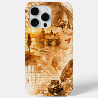 ヴィンテージ・ヴィクトリア調の女性 セピア iPhone カー 15 Pro Maxケース