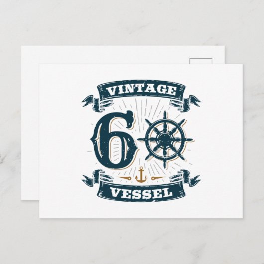 ヴィンテージ ヴェッセル 60歳の誕生日 60年を生きてきた証 ポストカード (正面/裏面)