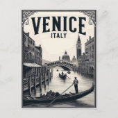 ヴィンテージ ヴェネツィア イタリア ゴンドラ 旅行 ポストカード (正面)