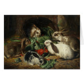 ヴィンテージ-一緒に食べているウサギ (正面横)