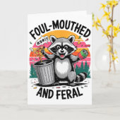 ヴィンテージ 下品で野生のままのレッキューン レトロ ファン カード (黄色い花)