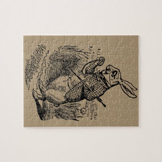 ヴィンテージ 不思議の国のアリス 白ウサギの時計 ジグソーパズル (横)