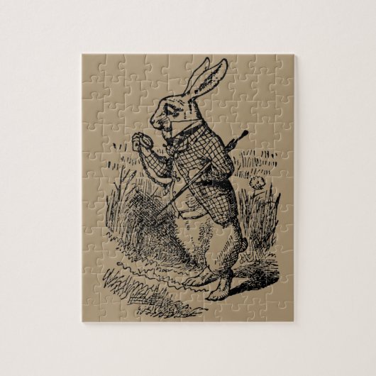 ヴィンテージ　不思議の国のアリス　白ウサギの時計 ジグソーパズル (縦)