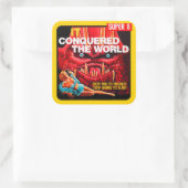 ヴィンテージ「世界を征服した」映画箱 スクエアシール (バッグ)