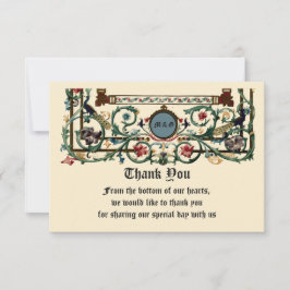 ヴィンテージ「中世」ライトアッ結婚プ サンキューカード