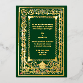 ヴィンテージ「中世」ライトアッ結婚プ 箔招待状