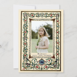 ヴィンテージ「中世」彩飾卒業式の案内 招待状