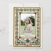 ヴィンテージ「中世」照明付き卒業 招待状 (正面)