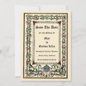 ヴィンテージ「中世」照明結婚式招待状 (正面)