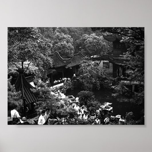 ヴィンテージ 中国 上海 豫園 観光客 ポスター (正面)
