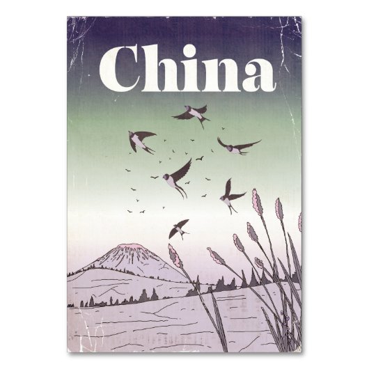 ヴィンテージ 中国 旅行ポスター テーブルナンバー (正面)