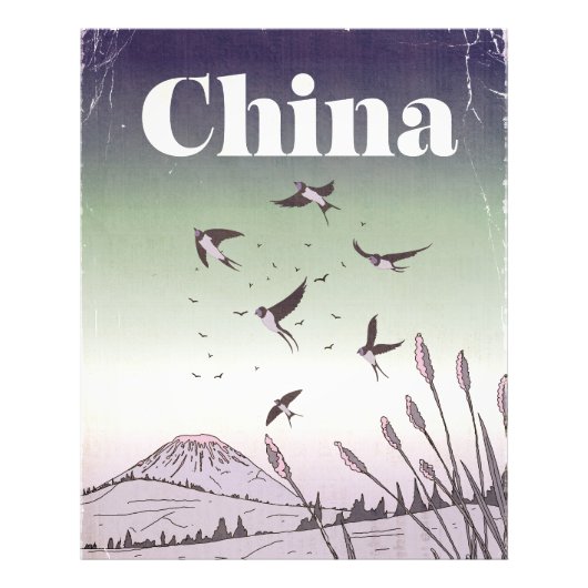 ヴィンテージ 中国 旅行ポスター フォトプリント            (正面)