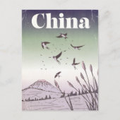 ヴィンテージ 中国 旅行ポスター ポストカード (正面)