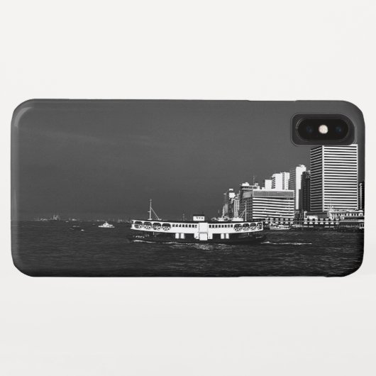 ヴィンテージ 中国 香港 ボート スカイスクレイパー 海 Case-Mate iPhoneケース (裏面(横))