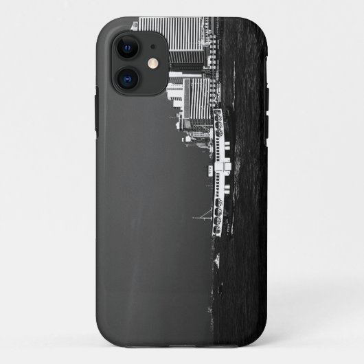 ヴィンテージ 中国 香港 ボート スカイスクレイパー 海 Case-Mate iPhoneケース (裏面)