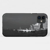 ヴィンテージ 中国 香港 ボート スカイスクレイパー 海 Case-Mate iPhoneケース (裏面(横))