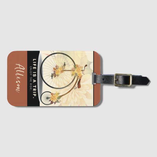 ヴィンテージ |乗楽しむり物パーソナライズされた ラゲッジタグ (正面横)