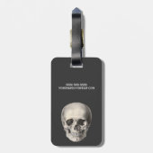 ヴィンテージ 人体解剖学 スカル, ハロウィン スケルトン ラゲッジタグ (裏面縦)